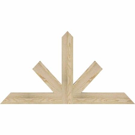 Ekena Millwork Saratoga Rough Sawn Timber Gable Bracket, Douglas Fir, 48"W x 26"H x 2"D x 4"F, 13/12 Pitch GBW048X26X0204SAR00RDF
